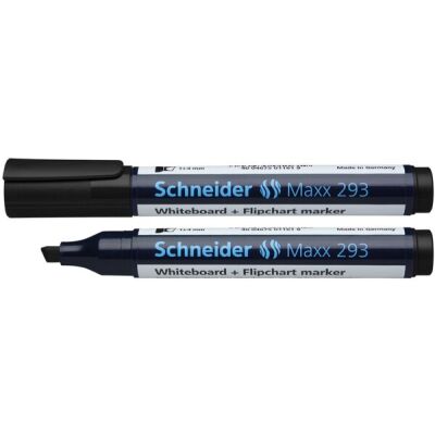 Board Marker 293 mit Keilspitze, 2 - 5 mm, schwarz, geeignet für Whiteboard und Flipchart, Cap-off-Tinte, Gehäuse besteht aus 95 % Recycling-Kunststoff