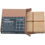 Holz-Magnet, quadratisch, 33x33x9mm, Haftkraft: 20 Blatt...