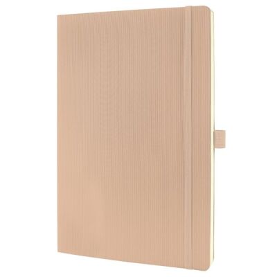 Notizbuch Conceptum, 187 x 270 x 14 mm, 80g, Hardcover, beige, liniert, 194 Seiten, Stiftschlaufe, nummerierte Seiten, Inhaltsverzeichnis, Gummibandverschluss