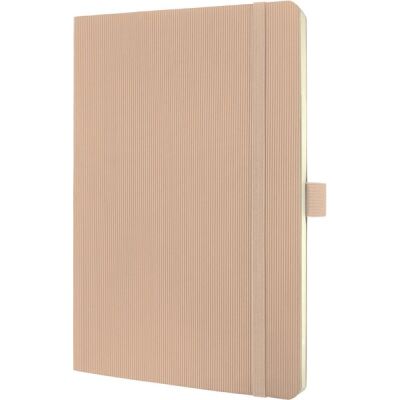 Notizbuch Conceptum, 135 x 210 x 14 mm, 80g, Hardcover, beige, liniert, 194 Seiten, Stiftschlaufe, nummerierte Seiten, Inhaltsverzeichnis, Gummibandverschluss