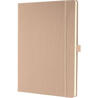 Notizbuch Conceptum, 213 x 295 x 20 mm, 80g, Hardcover, beige, liniert, 194 Seiten, Stiftschlaufe, nummerierte Seiten, Inhaltsverzeichnis, Gummibandverschluss