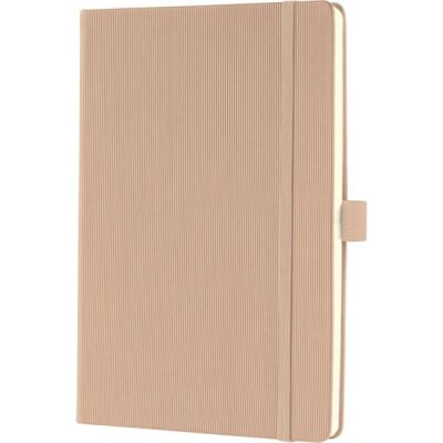 Notizbuch Conceptum, 148 x 213 x 20 mm, 80g, Hardcover, beige, liniert, 194 Seiten, Stiftschlaufe, nummerierte Seiten, Inhaltsverzeichnis, Gummibandverschluss