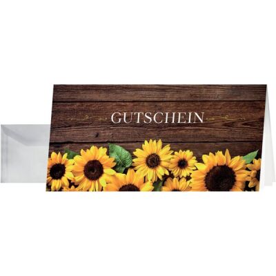 Gutschein-Karten inkl. transparenter Umschläge,Sunfield, Glanzkarton