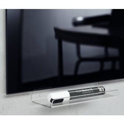 Stifteschale Artverum, glasklar Acryl, 170 x 75 x 70 mm, Ablagefläche: 60 mm