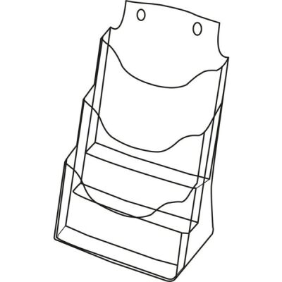 Tischprospekthalter glasklar Acryl 3 Fächer A4 hoch, frei stehend oder