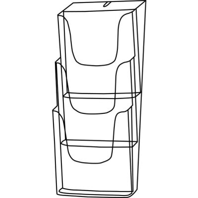 Wand-Prospekthalter 3 x A4 Acryl glasklar inkl. Schrauben u. Dübel