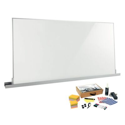 Meet up-Bundle Wall rail bestehend aus: 1x Whiteboard, 1x Wandschiene, 1x Toolkit für Whiteboard