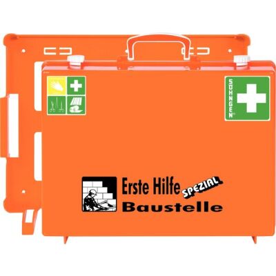 Erste-Hilfe-Koffer SPEZIAL Baustelle, 400 x 300 x 150 mm, inkl. Wandhalterung
