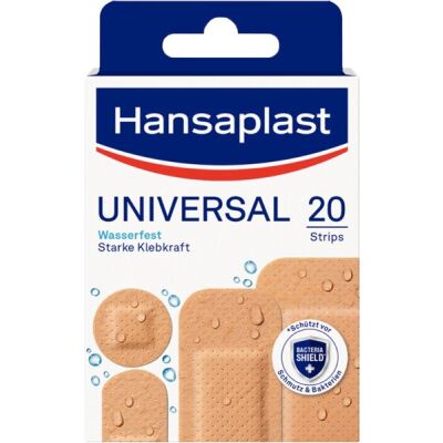 Hansaplast Universal Strips, 20 Stück in 4 Größen.