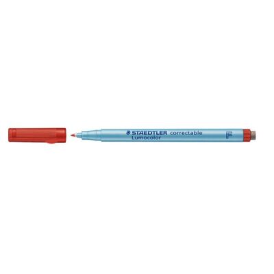 Folienstift Lumocolor correct F rot ca. 0,6mm, wasserlösliche Tinte