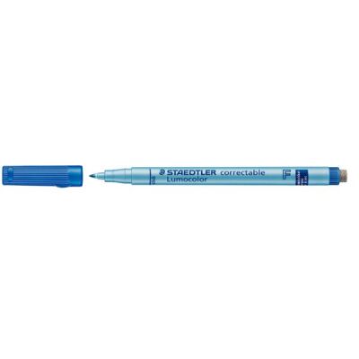 Folienstift Lumocolor correct F blau ca. 0,6mm, wasserlösliche Tinte