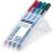 Lumocolor correct Folienstift F 4er Etui, schwarz, blau, rot, grün