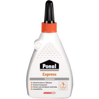 Ponal Express Holzleim, 120g Flasche, gebrauchsfertiger, wasserbasierender