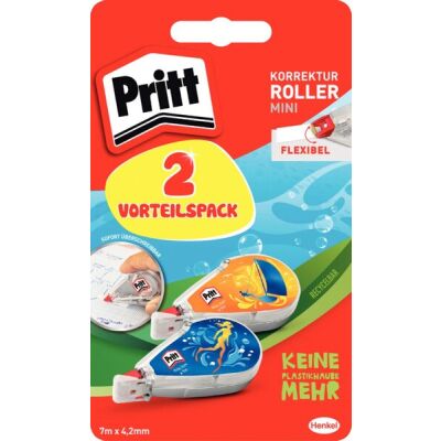 Einweg-Korrekturroller Mini flex mit Schutzkappe, 2er Pack