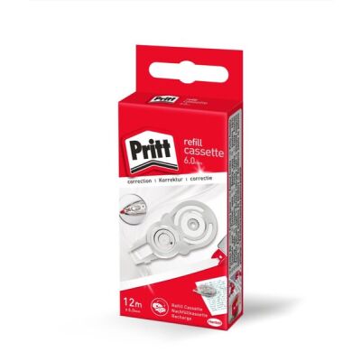 Pritt Korrekturroller Refillkassette 12 m x 6 mm, Push&Pull Funktion