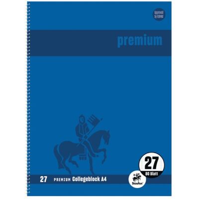 Collegeblock, A4, liniert, 80 Blatt, blau, 90 g/qm, LIN.27, mit Randlinien