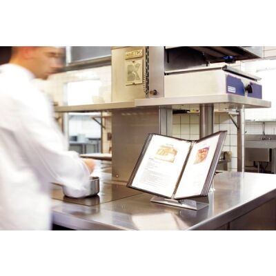 Tischständer Sterifold antibakteriell inkl. 10 Tafeln, schwarz