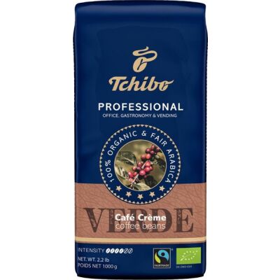 Tchibo Professional Verde Café Crème BIO&Fairtrade, ganze Bohnen, 1.000 g, Intensität: 4