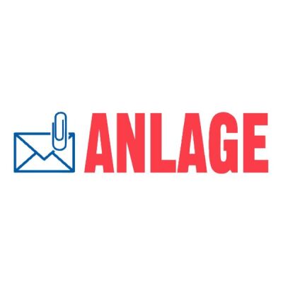 Stempel Printy Motiv/Text: Anlage, Abdruck: blau/rot