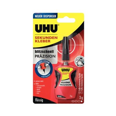 Sekundenkleber UHU Präzision flüssig, 3g im Dosierspender