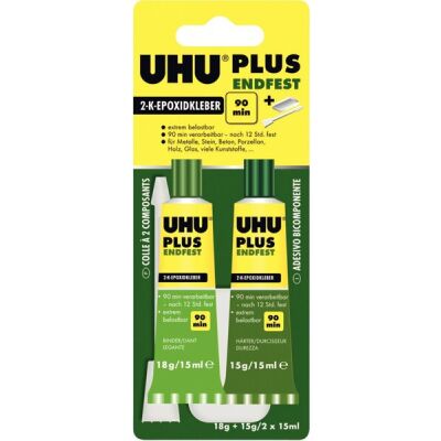 UHU Plus Endfest, 1 Tube Binder u. 1 Tube Härter, 33g