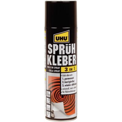 Sprühkleber 3-in-1 500ml, für Flächenklebung, permanent, ablösbar