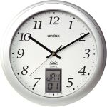 Unilux Wanduhr Instinct, metallgrau autom. Umstellung...
