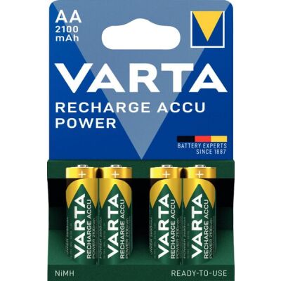 Recharge Akku Power, Mignon AA, vorgeladen, 1,2 V, 2100mAH, NiMh, VE = 1 Blister = 4 Akkus