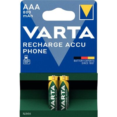 Recharge Akku Power, Micro AAA, vorgeladen, 1,2 V, 800mAH, NiMh, VE = 1 Blister = 2 Akkus