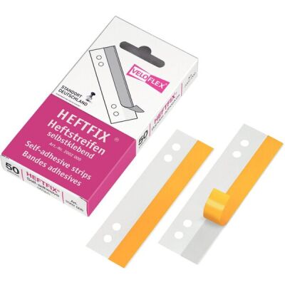 Heftstreifen Heftfix, 105 mm, selbstklebend, 50 Stück, VE = 1 Packung = 50 Stück