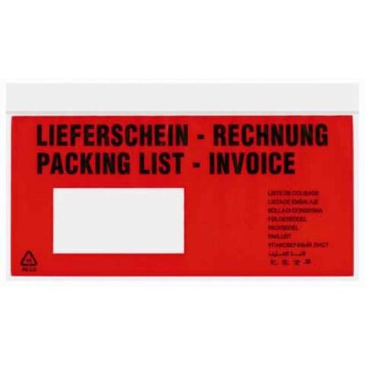 TURA-Taschen, mit Druck "Lieferschein" 10 -sprachig und "Rechnung"