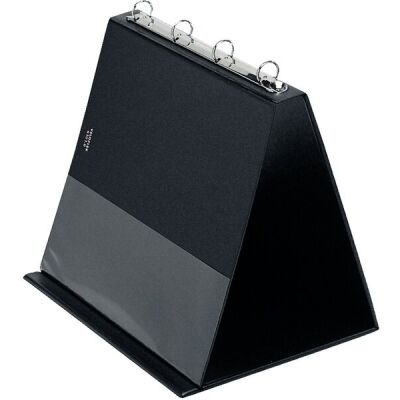 Tischflipchart, A4 quer, 4-Rund-Ring Ø 20mm, inkl. 10 Hüllen, schwarz