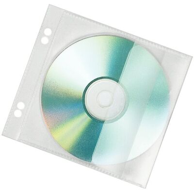 CD/DVD Hülle zum Abheften, 10er Pack, PP-Folie, 1 CD, transparent