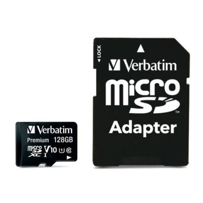 microSDXC Speicherkarte, 128 GB, Premium, Class 10, U1, 10MB/s SD Adapter