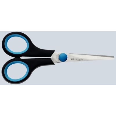 Easy Grip Schere 14cm, blau-schwarzer Kunststoffgriff, rostfreie Klinge, für Linkshänder