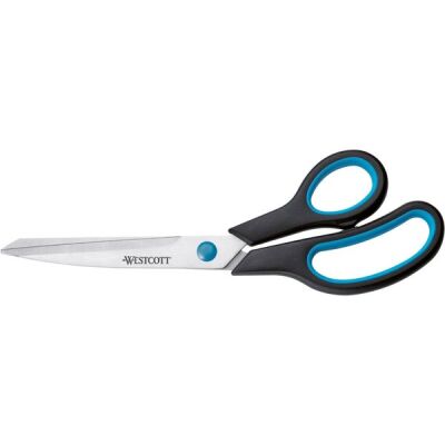 Westcott Easy Grip Schere, 23,5cm, blau-schwarzer Kunststoffgriff, rostfreie Klinge