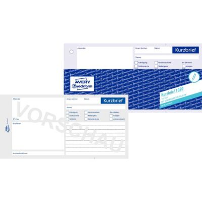 Kurzbrief, 1/3 A4, mit Blaupapier, 100 Blatt