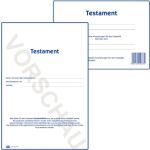 Testament, DIN A4, Vordruckset zur Erstellung eines...