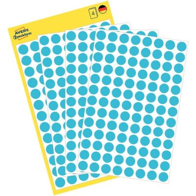 Markierungspunkte, blau, Ø 8 mm, permanent, 1 Packung = 4 Blatt = 416 Stück