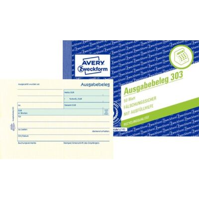 Ausgabebeleg, DIN A6 quer mit Mikroperforation, 50 Blatt, gelb