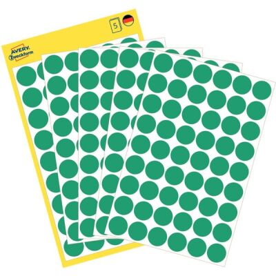 Markierungspunkt, grün, Ø12 mm, permanent, 1 Packung = 5 Blatt = 270 Stück