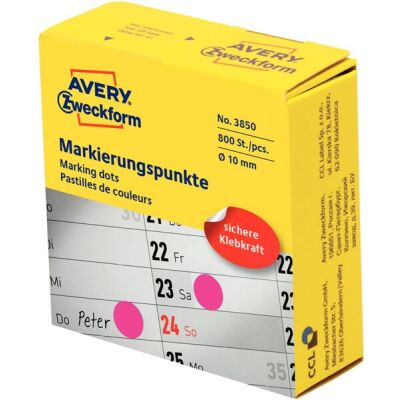 Markierungspunkte, Ø 10mm, magenta, permanent, 800 Stück