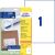 Universal-Etiketten, Inkjet, Laser s/w, Farblaser, permanent, 210 x 297 mm, weiß, 1 Packung = 25 + 5 Bl. = 25 + 5 Stück
