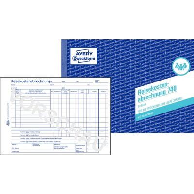 Reisekostenabrechnung, A5 mit 1 Blatt Blaupapier, Mikroperforation, 50 Blatt, wöchentliche Abrechnung