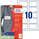 Namens-Etiketten, weiß, Acetatseide, Laser s/w,...