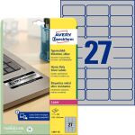 Typenschild Etiketten, silber, für Laser s/w, 63,5 x...