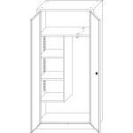 Putzmittelschrank ST, 92x42x195cm, 2-trg., 1S, K:7035