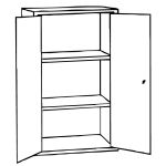 Flügeltürenschrank ST, 80cm, 3 OH, 2-trg, 1S, K:7035 T:7035