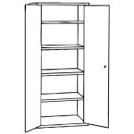 Flügeltürenschrank ST, 80cm, 4.5OH, 2-trg, 1S, K:7035 T:7035