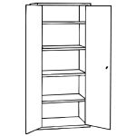 Flügeltürenschrank ST, 92cm, 5 OH, 2-trg, 1S, K:7035 T:7035